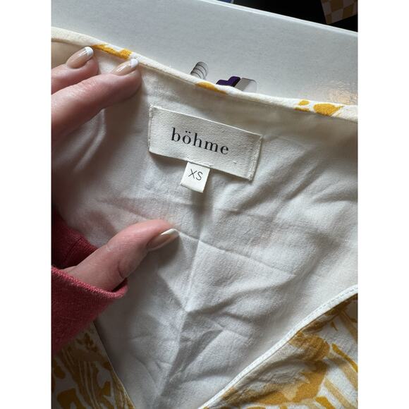 BOHOME Collection Women's Dress XS Maxi Marigold White Tropical Resort Peasant - Picture 6 of 11